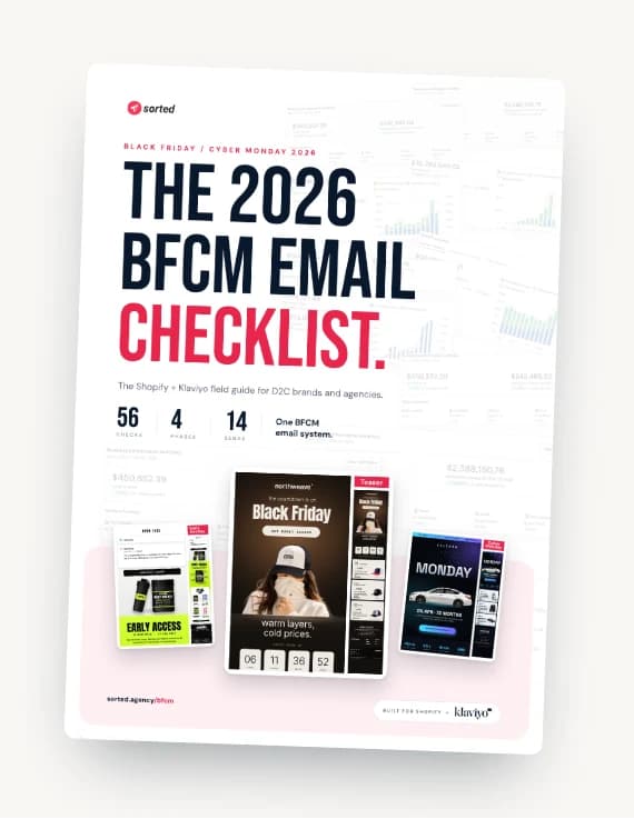 Cover of The 2026 BFCM Email Checklist: 56 checks, 4 phases, 14 sends