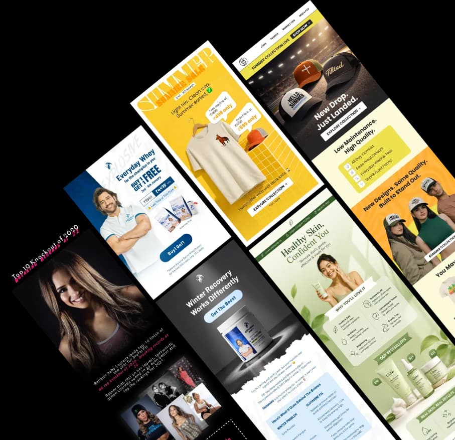 Email designs Sorted delivered under partner agencies' and brands' names